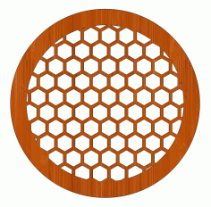 Laser Cut Wooden Honeycomb Trivet Free CDR Vectors Art
