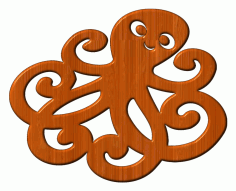 Laser Cut Wooden Octopus Design Cutout Free CDR Vectors Art