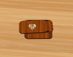 Laser Cut Mr And Mrs Heart Shaped Rounded Corner Wood Gift Box Free CDR Vectors Art