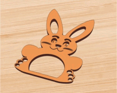 Bunny Napkin Rings Rabbit Wood Laser Cut Easter Bunny Party Table Decor Free CDR Vectors Art