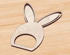 Laser Cut Easter Rabbit Wood Napkin Rings Free CDR Vectors Art