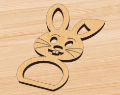 Laser Cut Easter Wooden Bunny Napkin Holder Free CDR Vectors Art