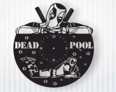 Mister Pool Deadpool Vinyl Record Wall Clock Laser Cut Free CDR Vectors Art