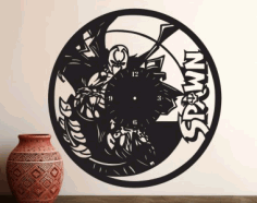 Spawn Superhero Vinyl Record Wall Clock Laser Cut Free CDR Vectors Art