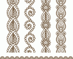 Mehndi style ornamental border Free CDR Vectors Art