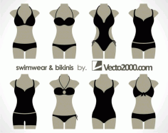 Illustration vector of swimwear and bik Free CDR Vectors Art