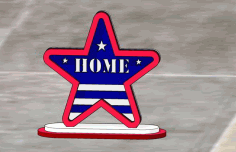 Laser Cut Patriotic Star Usa