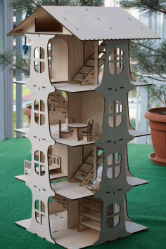 House 5 Floors 3D Puzzle Free CDR Vectors Art