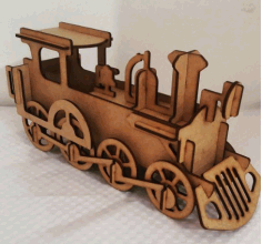 Wooden Locomotiva 3d Free CDR Vectors Art