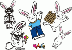 Bunny  Animal Cartoon Free CDR Vectors Art