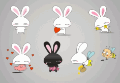 cute cartoon rabbit Free CDR Vectors Art
