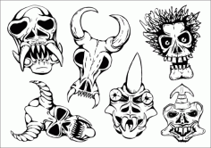 Ritual masks skull Free CDR Vectors Art