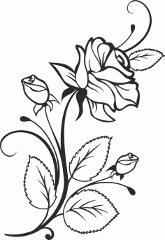 Rose Plant Design Free CDR Vectors Art