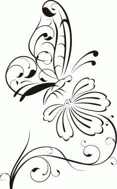 Home Decor Butterfly And Flower Free CDR Vectors Art