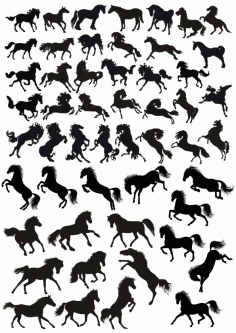 Black Horse Silhouette Free CDR Vectors Art