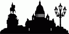 isaaky-spb Building Silhouette Free CDR Vectors Art