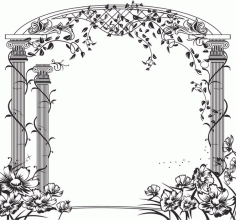 Floral Gate Design Free CDR Vectors Art