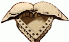 Heart Box Has Two Wings File Download For Laser Cut Free CDR Vectors Art